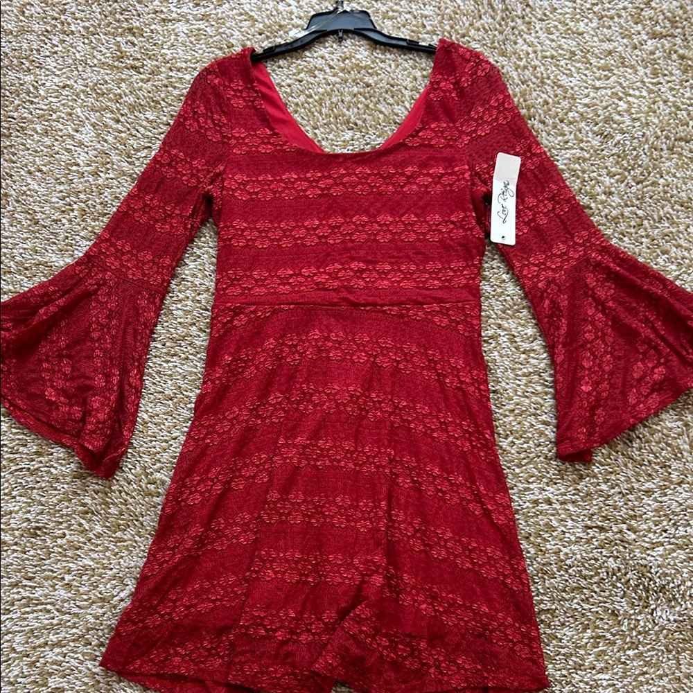 Love Reign Scarlet Lace Long Sleeve Dress